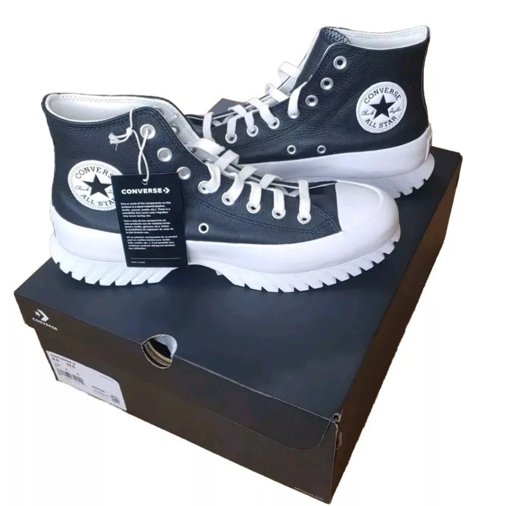 Converse Lugged Chuck Taylor 2.0 Black Leather High Top Tennis Shoe W 10.5 M 8.5